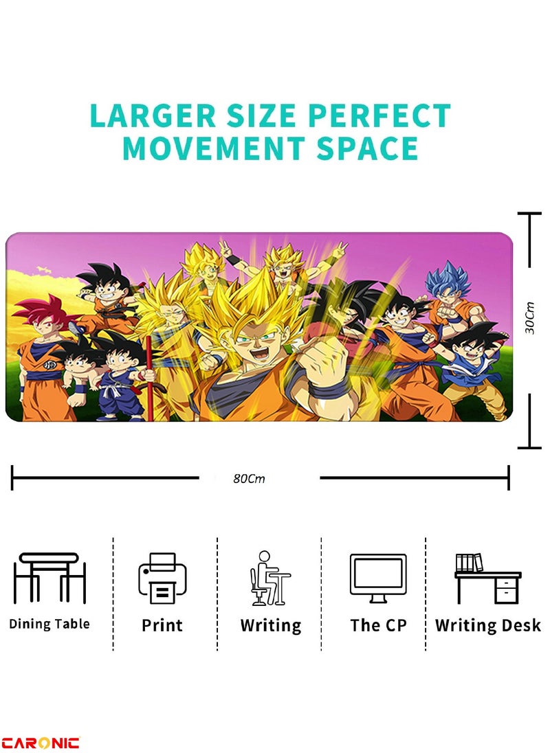 CARONIC - Large Gaming Mouse Pad with Superior Micro Weave Cloth Extended Desk Mousepad with Stitched Edges Non-Slip Base Water Resist Keyboard Pad For Gamer And Office Home DBZ 245 - Image 1