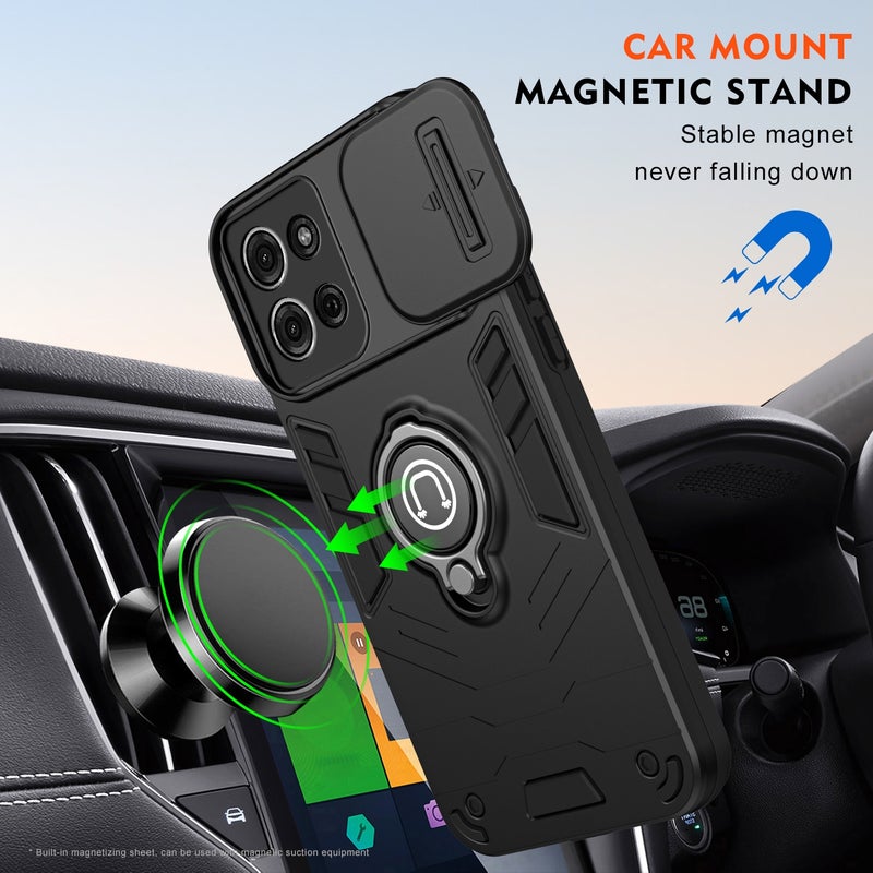 HuHa Case Cover For Motorola Moto G75 Camshield Ring Holder Phone Case(Black) - Image 4