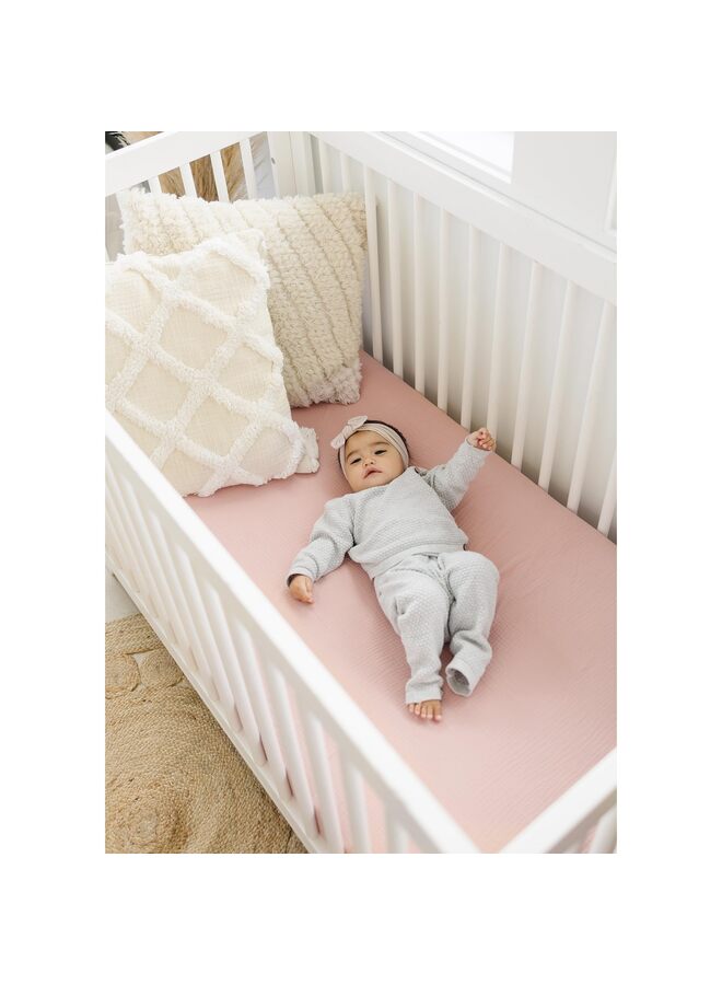 Muslin Crib Sheets 2 PCS, Cotton Crib Sheet for Standard Crib Mattress, Fitted and Soft Breathable Crib Mattress Sheet for Girls and Boys (Size : A) - Image 3