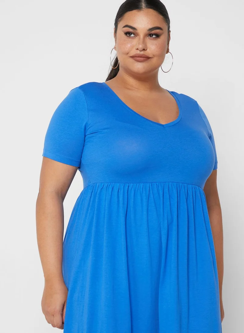 Only Carmakoma Peplum Calf Detail Dress