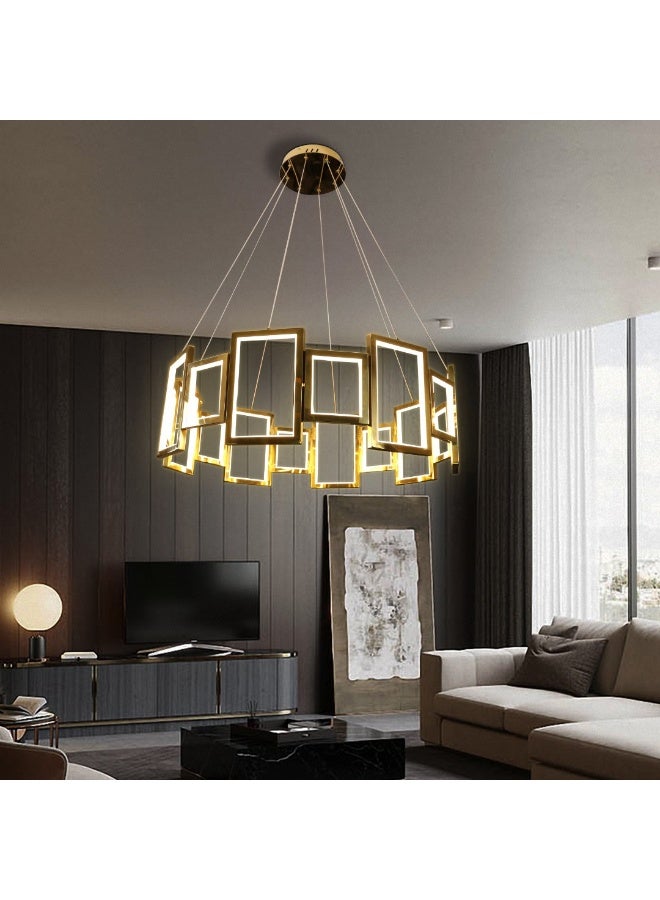 Hummer Modern golden chandelier, yellow lighting color, 135 watts, diameter 80 cm - Image 1