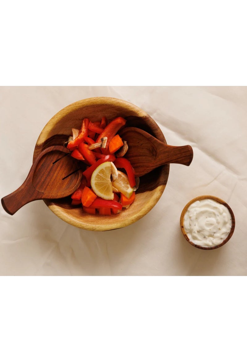 Handcrafted natural wood bowl with the texture and color of an authentic tree trunk  - Image 4