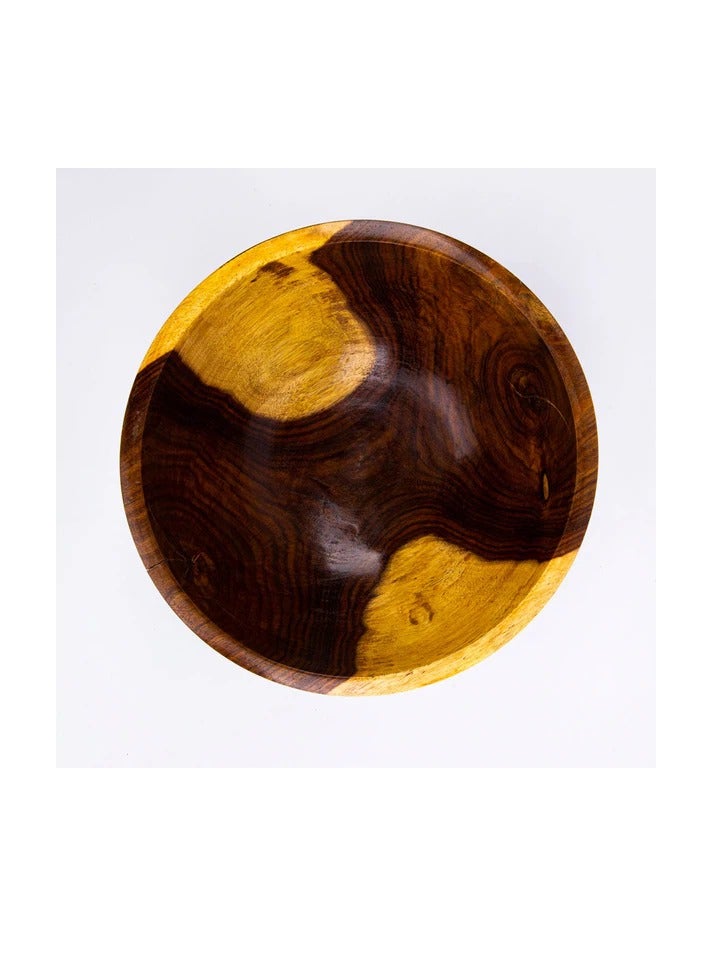 Handcrafted natural wood bowl with the texture and color of an authentic tree trunk  - Image 2