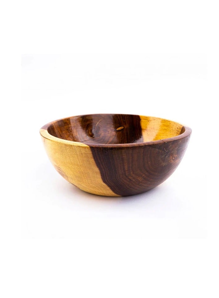 Handcrafted natural wood bowl with the texture and color of an authentic tree trunk  - Image 1