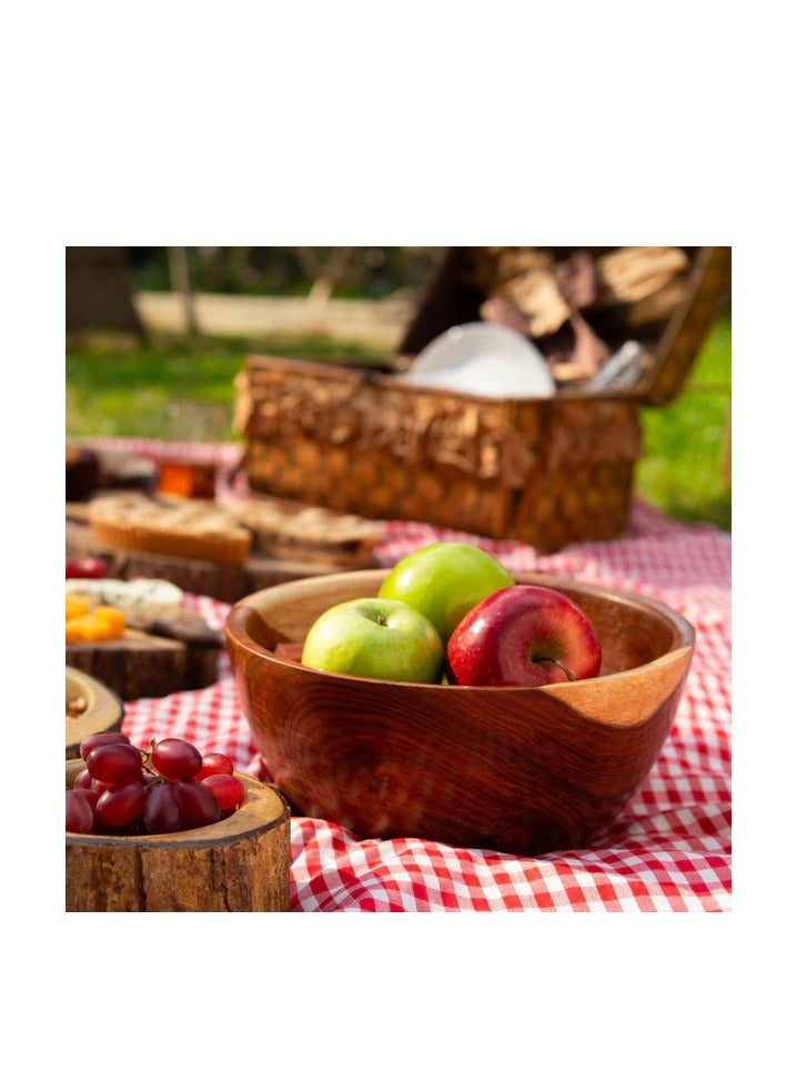 Handcrafted natural wood bowl with the texture and color of an authentic tree trunk  - Image 3