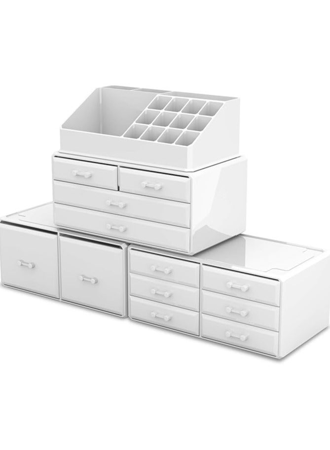 عام منظم مستحضرات التجميل، صندوق تخزين وتنظيم المكياج مع 12 درجًا، صندوق عرض لحفظ مستحضرات التجميل. - Image 5