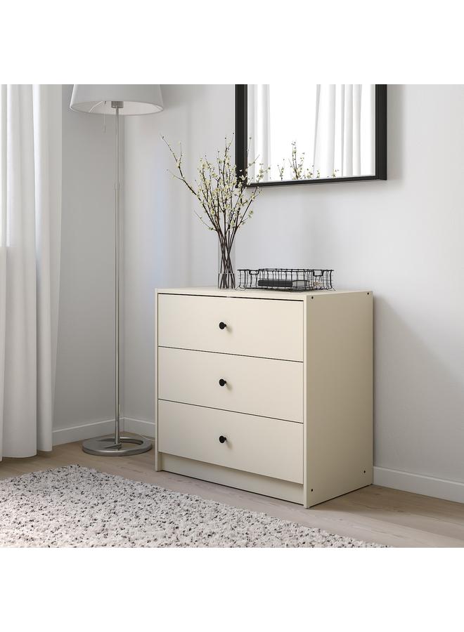 Zaboon Chest Of 3 Drawers, Light Beige, 69X67 Cm - Image 4