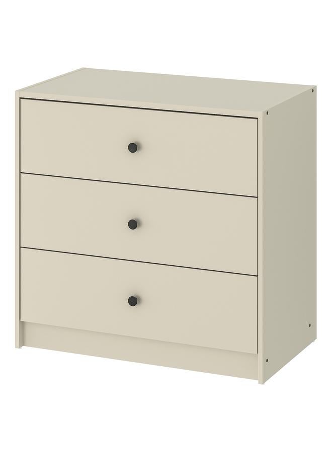 Zaboon Chest Of 3 Drawers, Light Beige, 69X67 Cm - Image 1