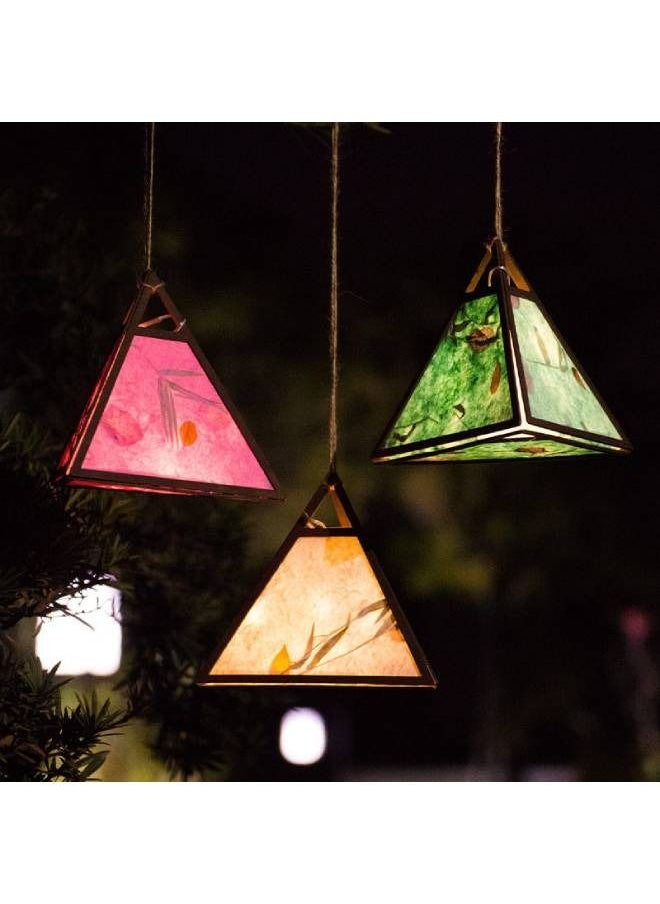 fashionhome - Triangle Portable Lantern with Tassel Light Lamp for Diwali Spring Festival Home Decoration - Image 1