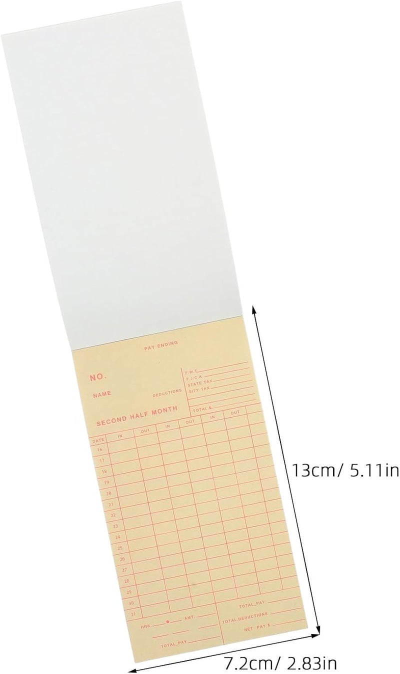 50 Sheets Time Recorder Clock Card, Top Load Time Clock Refill Cards for Employee Attendance, Work Hours Commercial Office and Payroll Records - Image 4