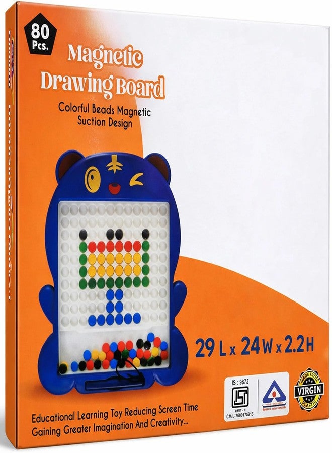 Btop® Creative Magnetic Bead Drawing Board for Kids | Bear Shape Educational Learning Toy with Magnetic Pen & Colorful Beads | Reusable Writing & Pattern Making Board (80 PCS) - Image 5