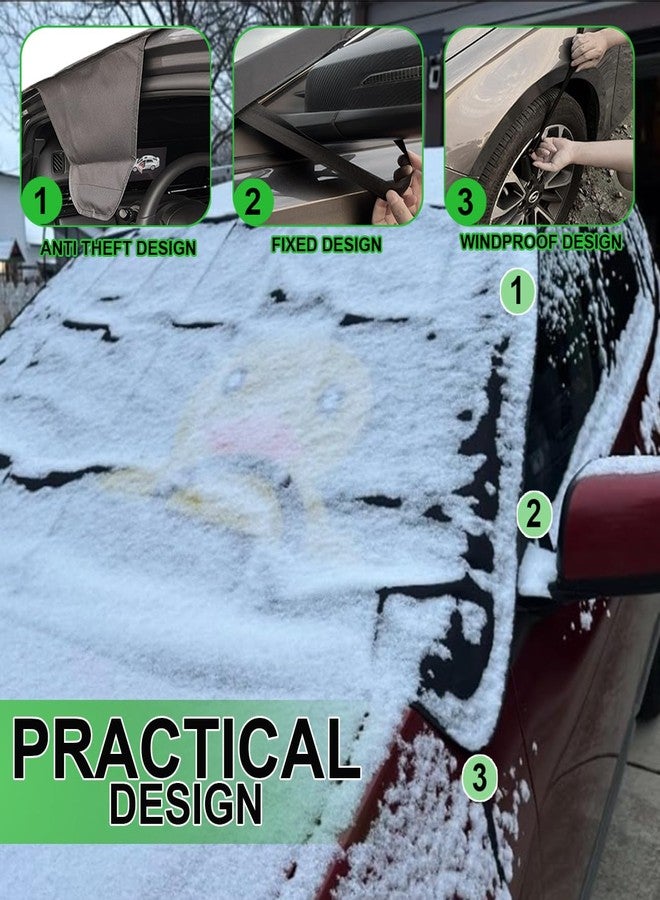 ROMASO Car Windshield Cover for Ice and Snow,Car Frost Windshield Cover,600D Waterproof Fabric Windshield Snow Cover for Any Weather,70 x 43 inches fit Most Cars,SUVs - Image 4