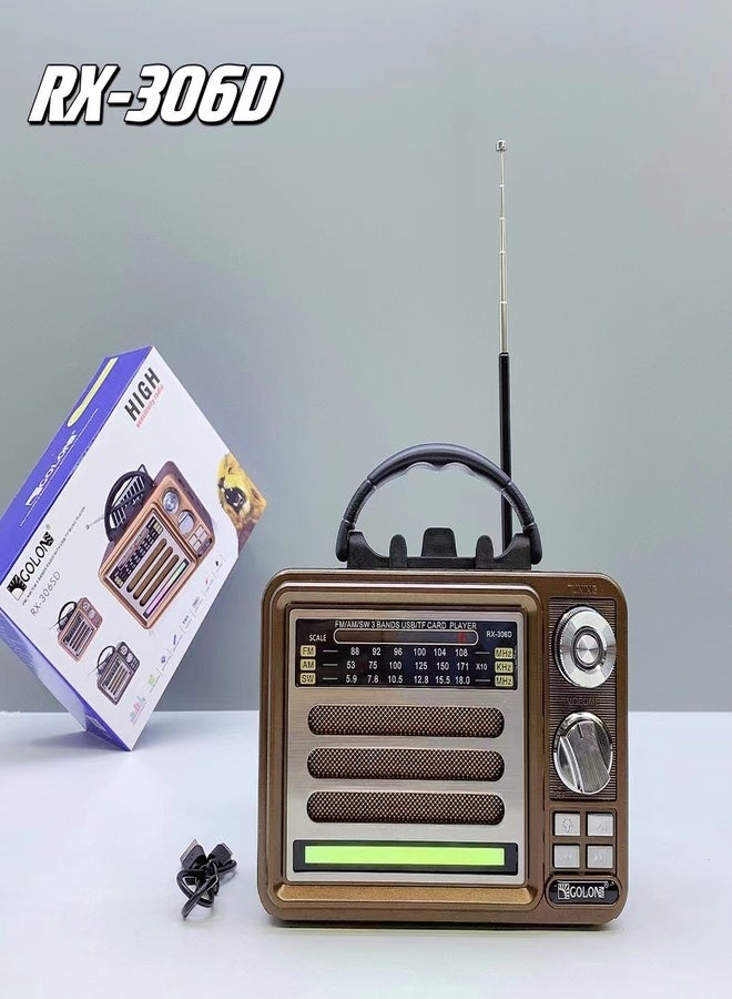 Golon USB DC Retro FM SW Band Golon Disco Light Fashionable Old Fashion Wireless Radio with TWS RGB Stereo Speaker  - Image 1