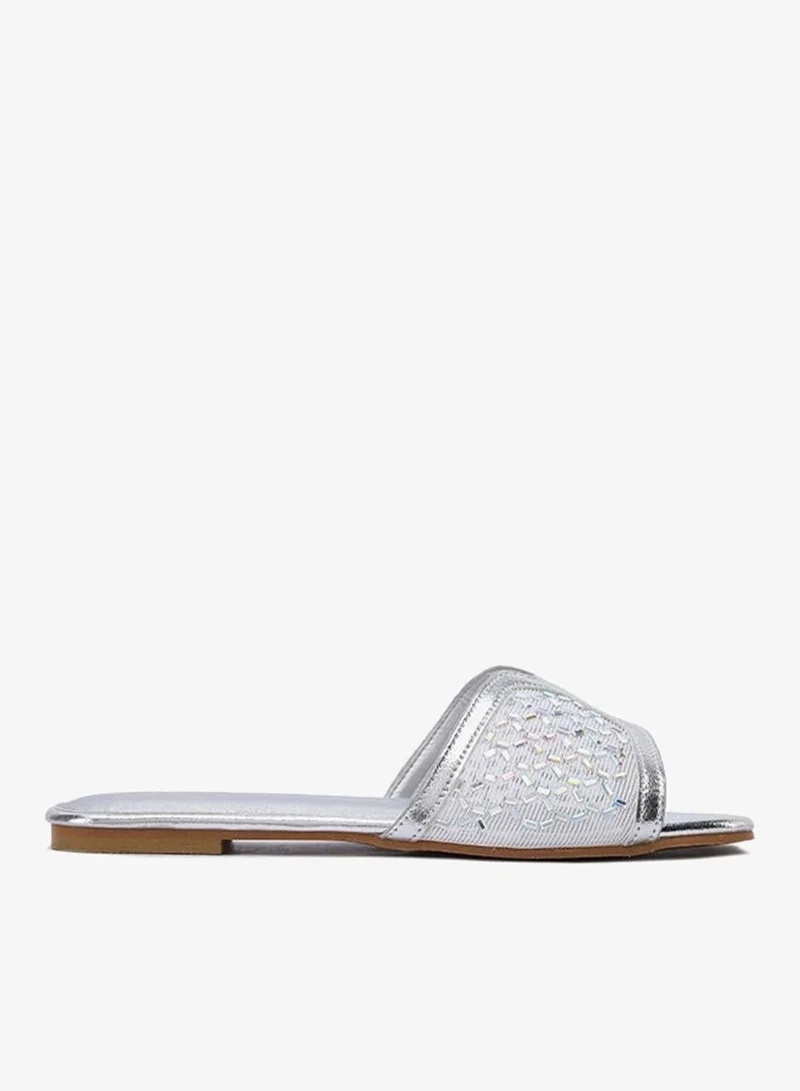 فايور Mesh Embellished Flat Sandal MY 377