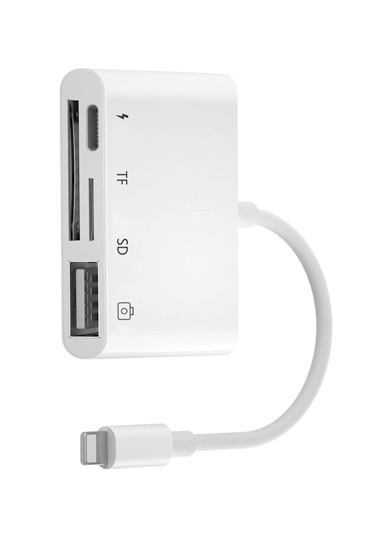 Generic - Lightning to SD Card Reader Adapter for iPhone iPad,Lightning USB Camera Adapter for iPad/iPhone 14/13/12/11/Xs XR X 8/7 Support Most USB Stick Keyboard Hub MIDI - Image 1