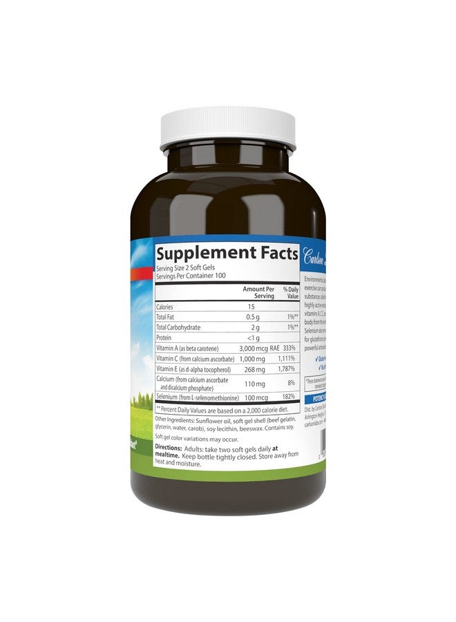 Carlson Carlson - ACES, Vitamins A, C, E + Selenium, Cellular Health & Immune Support, Antioxidant, 200 Softgels  - Image 2