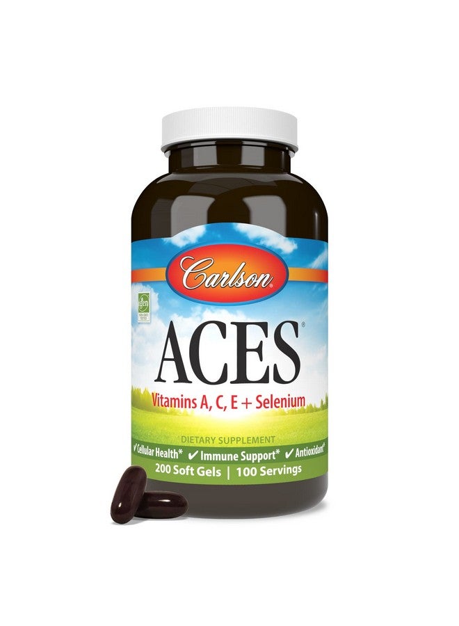 Carlson Carlson - ACES, Vitamins A, C, E + Selenium, Cellular Health & Immune Support, Antioxidant, 200 Softgels  - Image 5