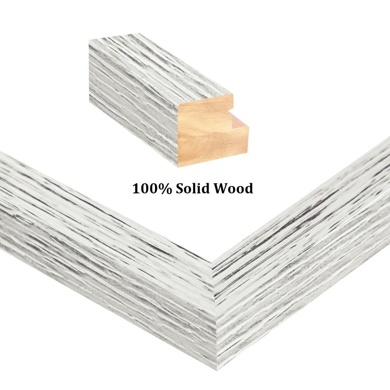 Egofine 9x12 Picture Frames Made of Solid Wood with Plexiglass  Display Pictures 5x7/6x8 with Mat or 9x12 Without Mat for Tabletop and Wall Mounting  Driftwood White - Image 2