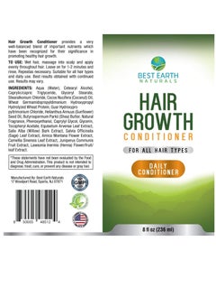 Best Earth Naturals Best Earth Naturals Hair Growth Conditioner For Support of Healthy Hair Growth, Hair loss, Slow Growing and Thinning Hair for Men and Women 8 Ounces  - Image 3