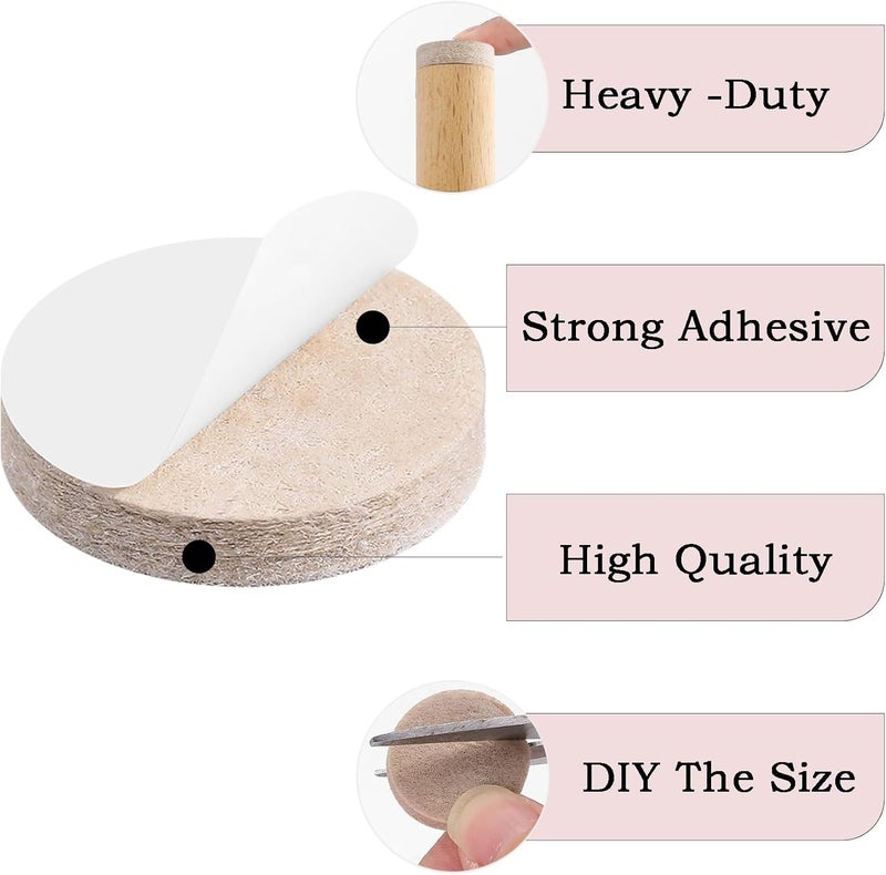 [72 Pack] Furniture Protectors Self Adhesive Felt Furniture Protector for Furniture Floor Countertops Prevent Scratches Easy Slip - Certified International Quality - 15mm (Beige) - Image 5