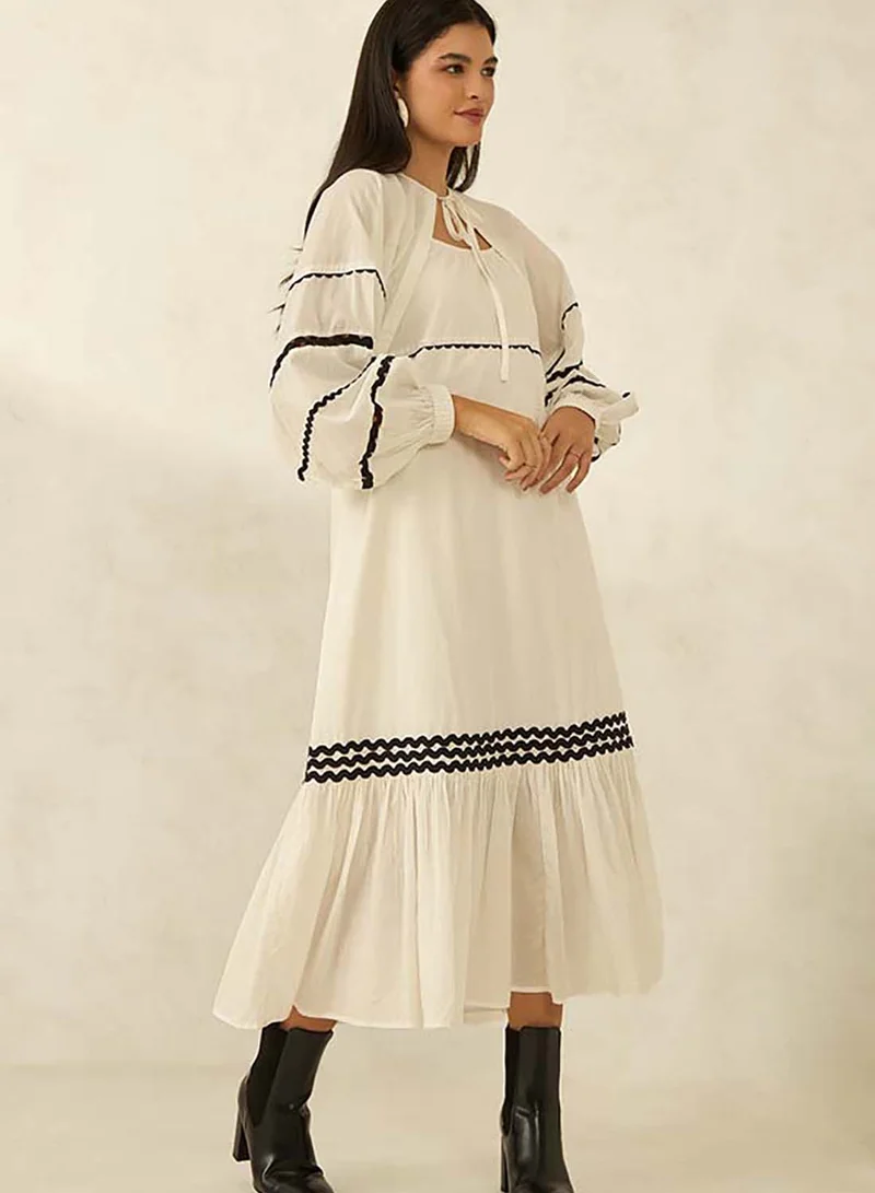 Virgio VIRGIO 100% Cotton Shrug With Puff Sleeves