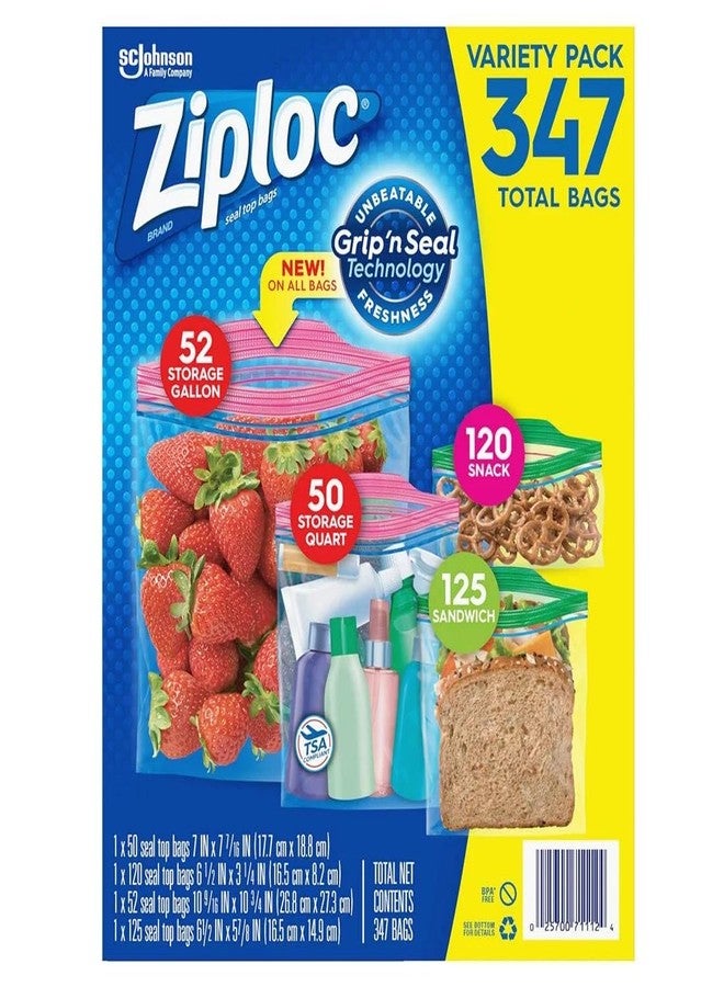 Ziploc أكياس زيبلوك المتنوعة، 347 عبوة - Image 1