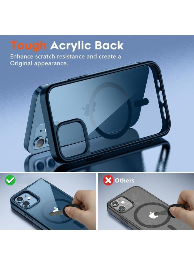 أكاليكس جراب مغناطيسي لهاتف آيفون 13 برو [مقاوم للصدمات ونحيف] غطاء خلفي صلب شفاف مع حماية عالية الجودة | أزرق داكن - Image 5