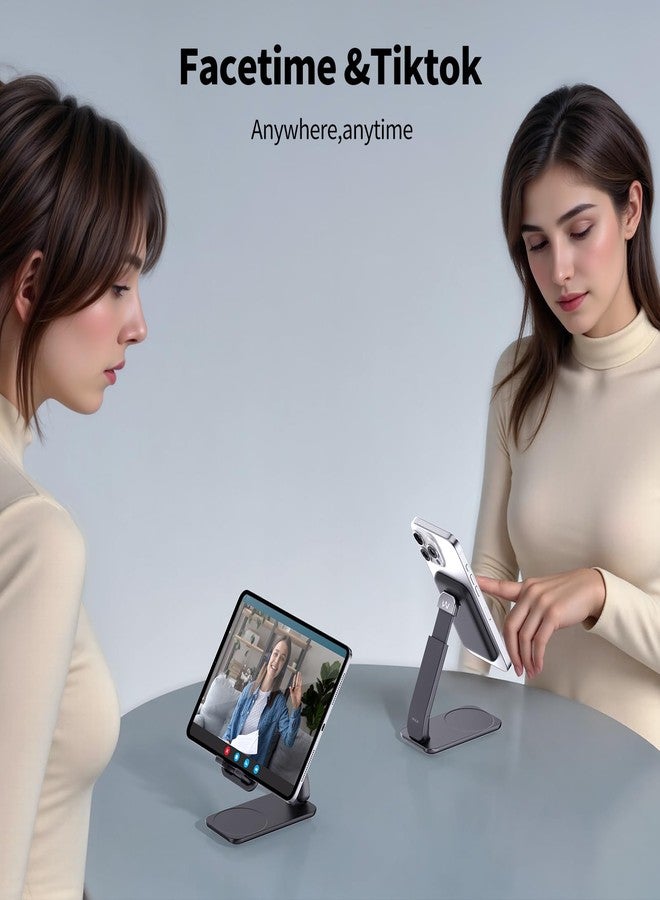 iWALK Magnetic Cell Phone Stand for Desk, Angle and Height Adjustable Mobile Phone Holder, Foldable Magnet Stand for iPhone 17 16 15 14 13 12 Pro Max and iPad, Cell Phone Holder for Samsung, Black - Image 5