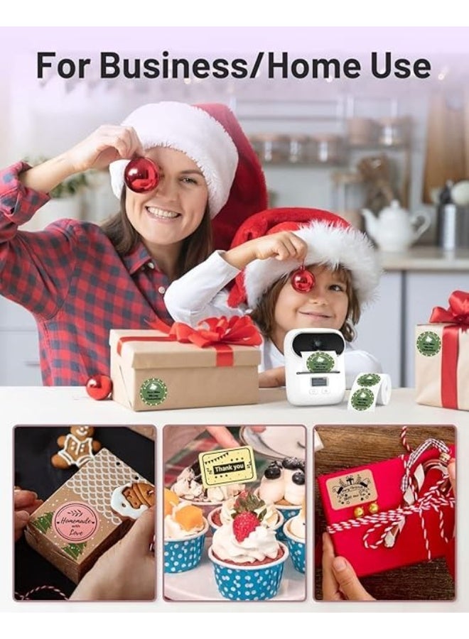 فوميمو طابعة ملصقات حرارية محمولة تعمل بتقنية البلوتوث - طابعة ملصقات لاسلكية تعمل بالبطارية وبدون حبر للاستخدام المنزلي والمكتبي والتجزئة والأعمال اليدوية (أسود) - Image 2