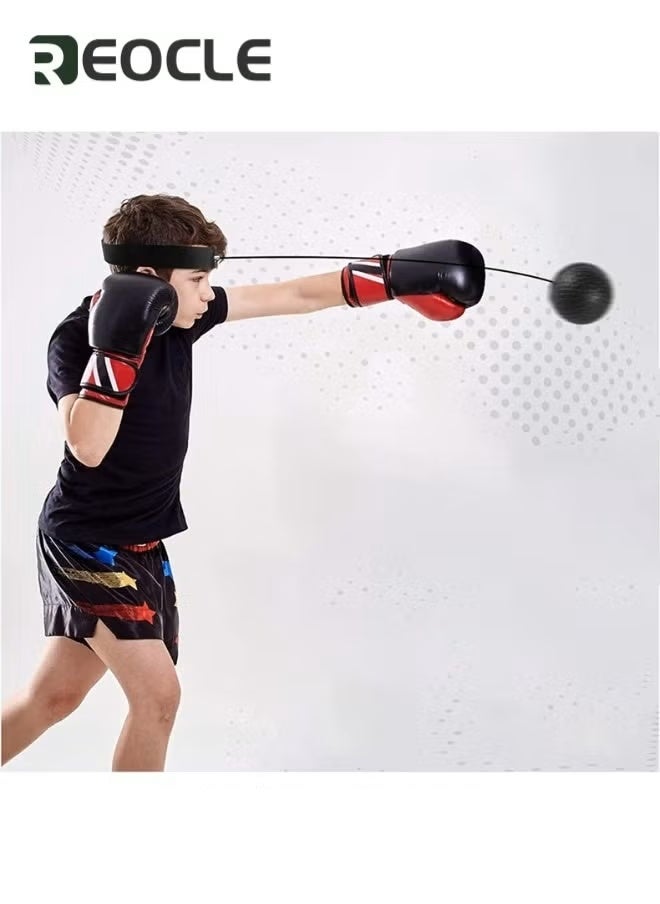 ريوكل كرة رد الفعل للملاكمة كرة تدريب للملاكمة مع عصابة رأس مثالية لرد الفعل وخفة الحركة وسرعة اللكم ومهارات القتال وتدريب اليد والعين والتنسيق - Image 3