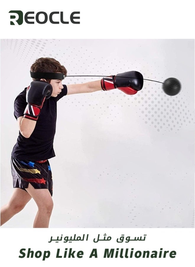 REOCLE Boxing Reflex Ball Boxing Training Ball with Headband Perfect for Reaction & Agility & Punching Speed & Fight Skill & Hand Eye & Coordination Training  - Image 3