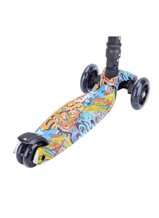 BoldCube 3 Wheel Scooter Big Fold Street Graffiti, Foldable Handlebar Kids Kick Scooter  - Image 4