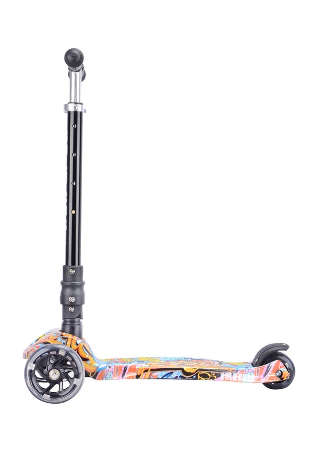BoldCube 3 Wheel Scooter Big Fold Street Graffiti, Foldable Handlebar Kids Kick Scooter  - Image 3