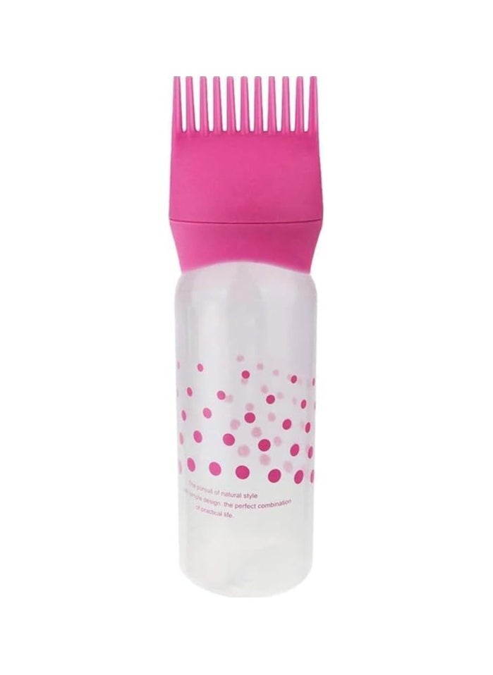 Generic Root Comb Applicator Bottle Hair Dye Hair Oil Dispenser Bottle with Graduated Scale for Salon and Home Use (1pc Pink) - Design may vary.  - Image 1