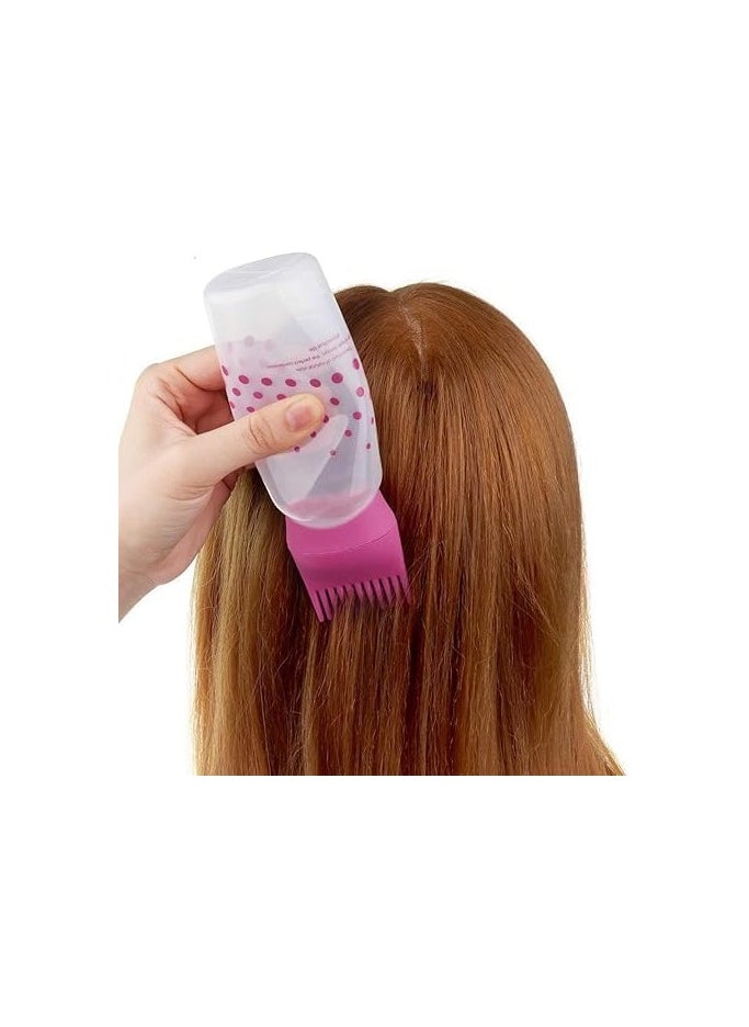 Generic Root Comb Applicator Bottle Hair Dye Hair Oil Dispenser Bottle with Graduated Scale for Salon and Home Use (1pc Pink) - Design may vary.  - Image 3