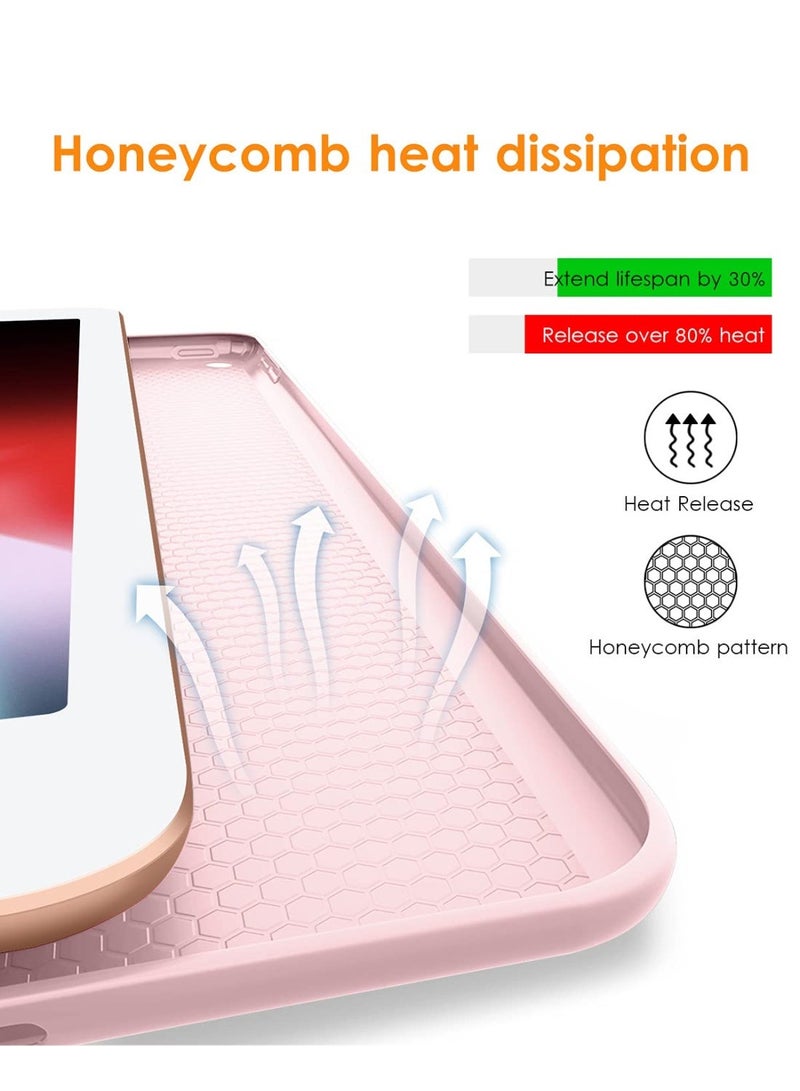 Case for Lenovo Tab M10 3rd Gen 10.1-Inch, Auto Wake/Sleep, Comfortable Skin Touch, Slim Trifold Stand Protective Cover with Soft TPU Back, Pink - Image 4