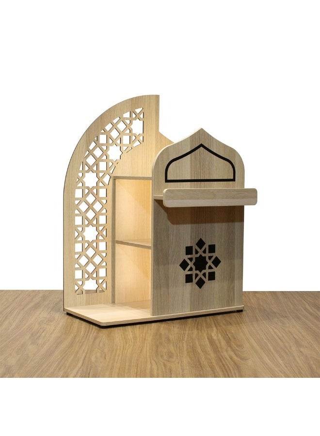 DANUBE HOME رفوف تخزين زهراء المفتوحة مع أضواء LED - بلوط - Image 2