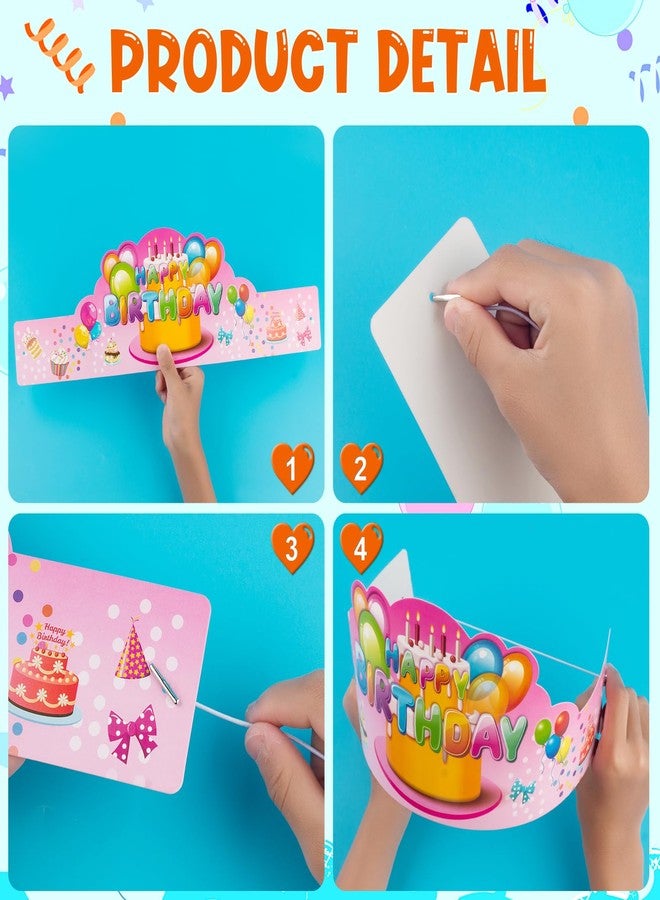 DimiGlobal Birthday Crowns for Kids - 36 PCS Colorful Paper Crowns,Birthday Party Hats for Classroom,Party Supplies for Teachers & Students - Image 5