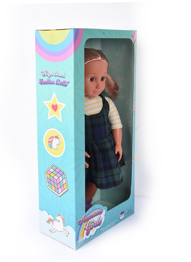 AWESOME GIRLS - Awesome Girls Cheryl Doll 18 Inch | Fashion Doll with Inset Eyes, High-Quality Rooted Hair, and Trendy Outfit | Perfect for Styling, Dressing & Imaginative Play | Hypoallergenic, Non-Toxic, BPA-Free - Image 1