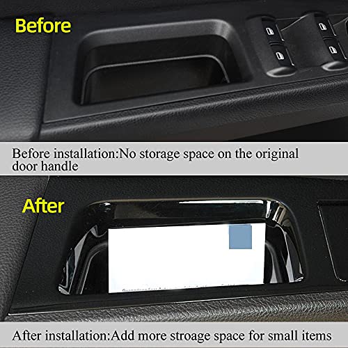 Vesul 4pcs Door Side Storage Box Compatible with Ford Fusion 2013 2014 2015 2016 2017 2018 2019 2020 Armrest Phone Container Door Organizer Handle Pocket ABS Tray Insert Glove Pallet - Image 2