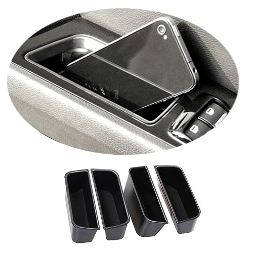 Vesul 4pcs Door Side Storage Box Compatible with Ford Fusion 2013 2014 2015 2016 2017 2018 2019 2020 Armrest Phone Container Door Organizer Handle Pocket ABS Tray Insert Glove Pallet - Image 1