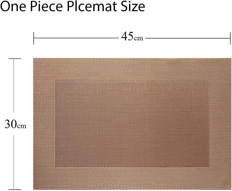 pigchcy Placemats Vinyl Washable Table Mats Elegant Non-Slip Placemats for Dinner Table Set of 4 (Champagne) - Image 2