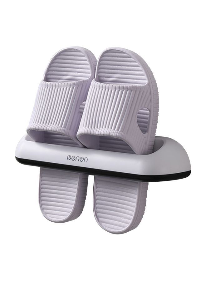 NIBEMINENT Bathroom Slippers Rack Silver/White 28.5x6x7cm