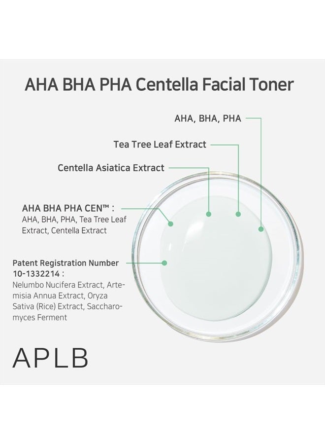 APLB AHA BHA PHA Centella Facial Toner | AHA BHA PHA CEN™ 16.4% 5.41 FL.OZ/Korean Skincare, Exfoliant, Replenishing Moisture, Revitalize for Gentle and Improve Skin Texture  - Image 4