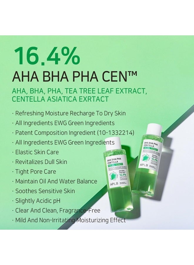 APLB AHA BHA PHA Centella Facial Toner | AHA BHA PHA CEN™ 16.4% 5.41 FL.OZ/Korean Skincare, Exfoliant, Replenishing Moisture, Revitalize for Gentle and Improve Skin Texture  - Image 3
