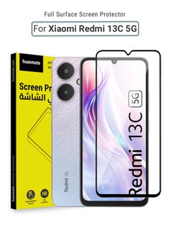 huanmate Xiaomi Redmi 13C 5G Screen Protector – Premium Edge to Edge Tempered Glass, High Transparency, Delicate Touch, Anti-Explosion, Smooth Arc Edges, Easy Installation  - Image 1