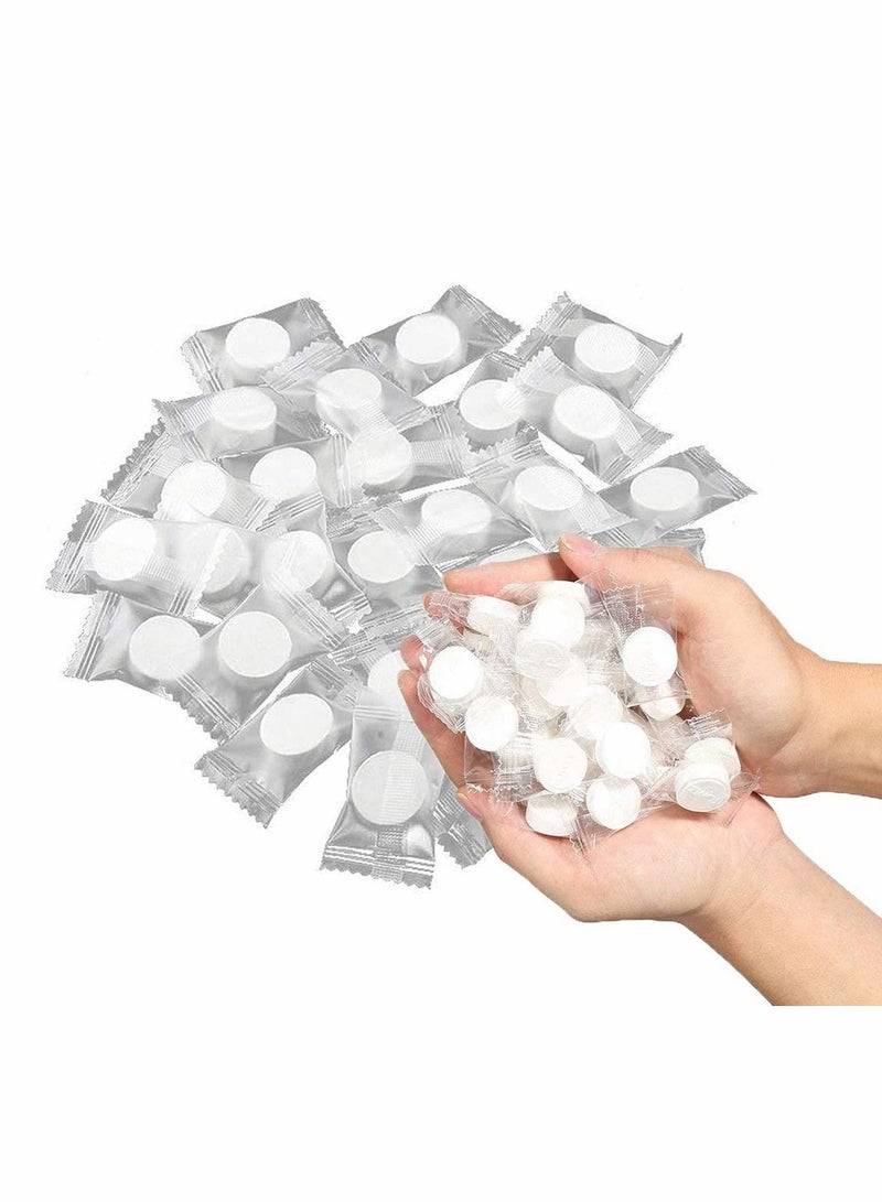 NIBEMINENT 100 Pieces Mini Face Compressed Towels Portable Disposable Cotton Coin Tissue Towel, for Travel Camping Hiking Sport Beauty Salon Home Hand Wipes - Image 1