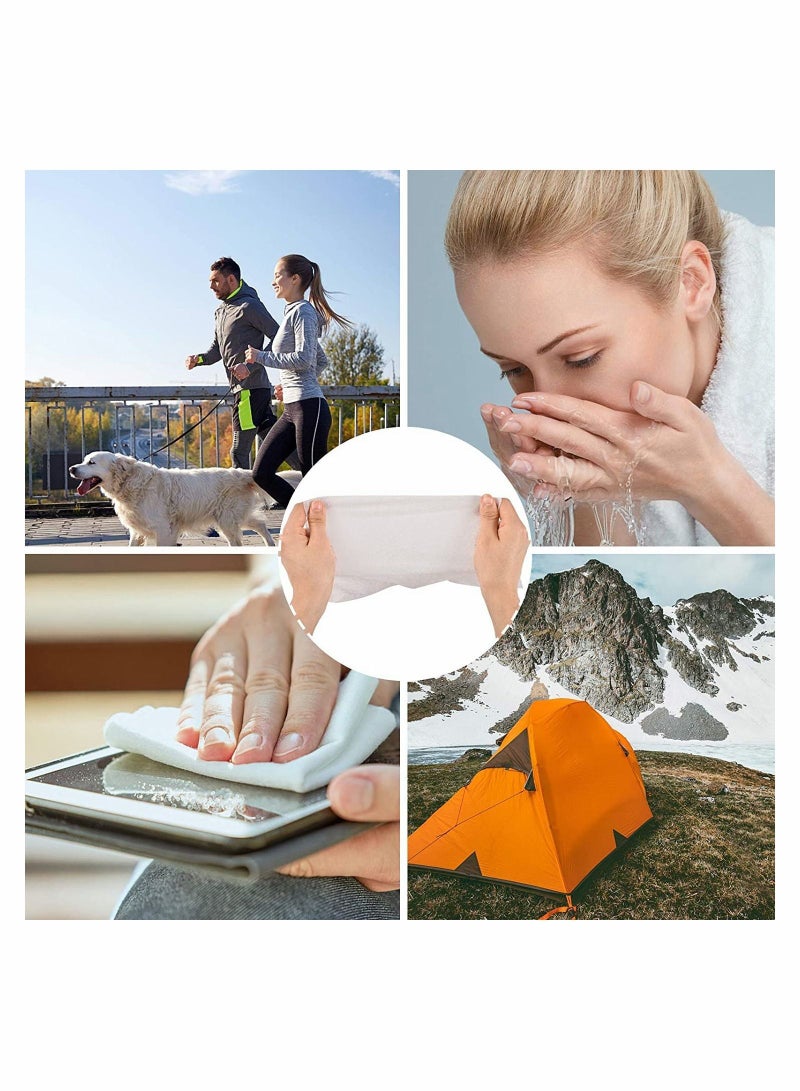 NIBEMINENT 100 Pieces Mini Face Compressed Towels Portable Disposable Cotton Coin Tissue Towel, for Travel Camping Hiking Sport Beauty Salon Home Hand Wipes - Image 3