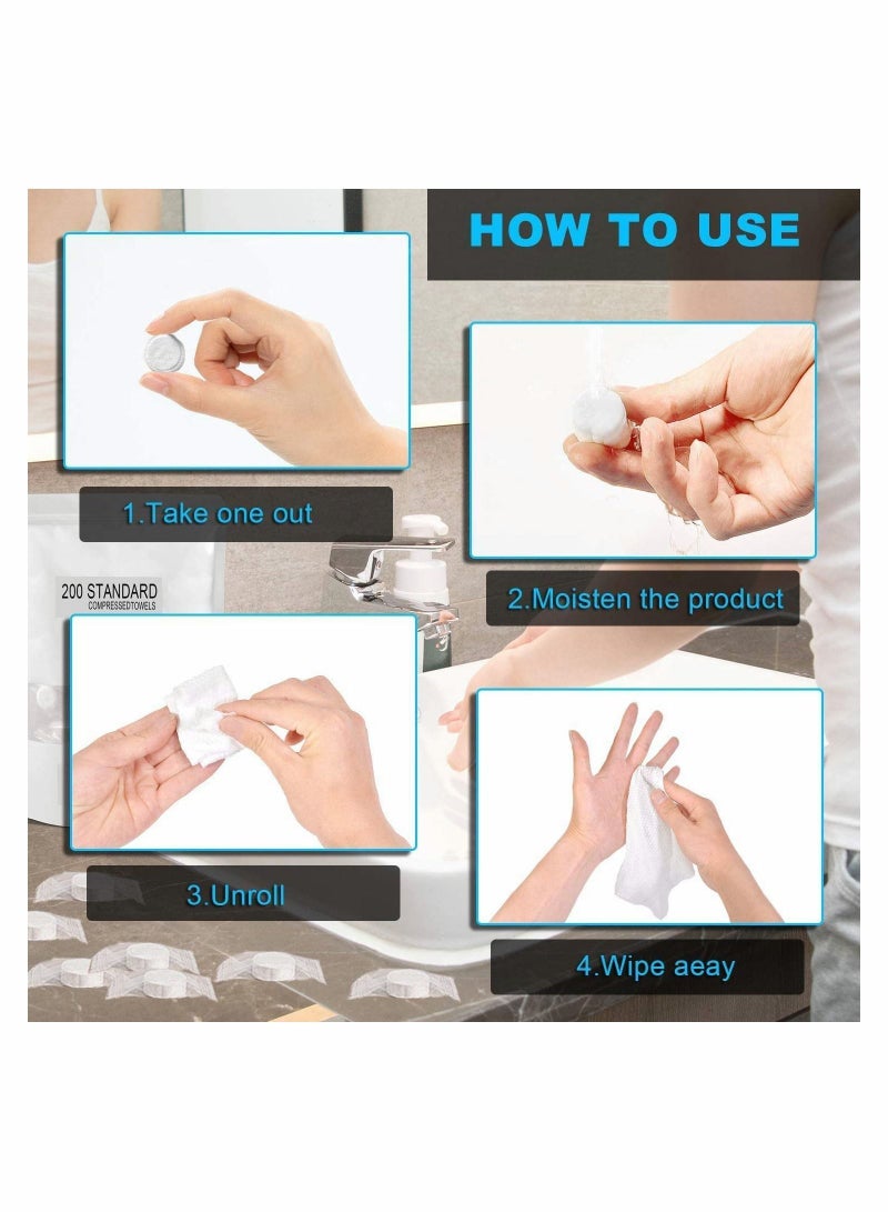 NIBEMINENT 100 Pieces Mini Face Compressed Towels Portable Disposable Cotton Coin Tissue Towel, for Travel Camping Hiking Sport Beauty Salon Home Hand Wipes - Image 4