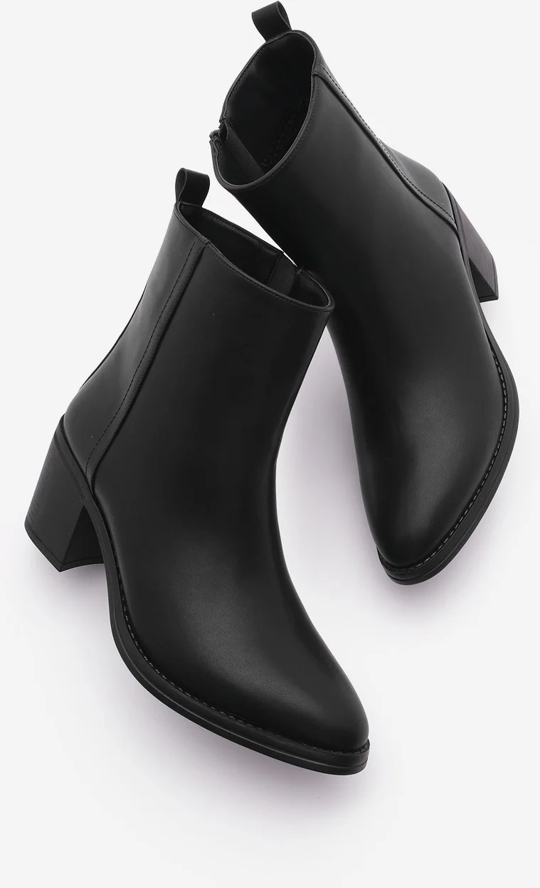 مارجين Women's High Heel Boots Pointed Toe Zippered Cerin